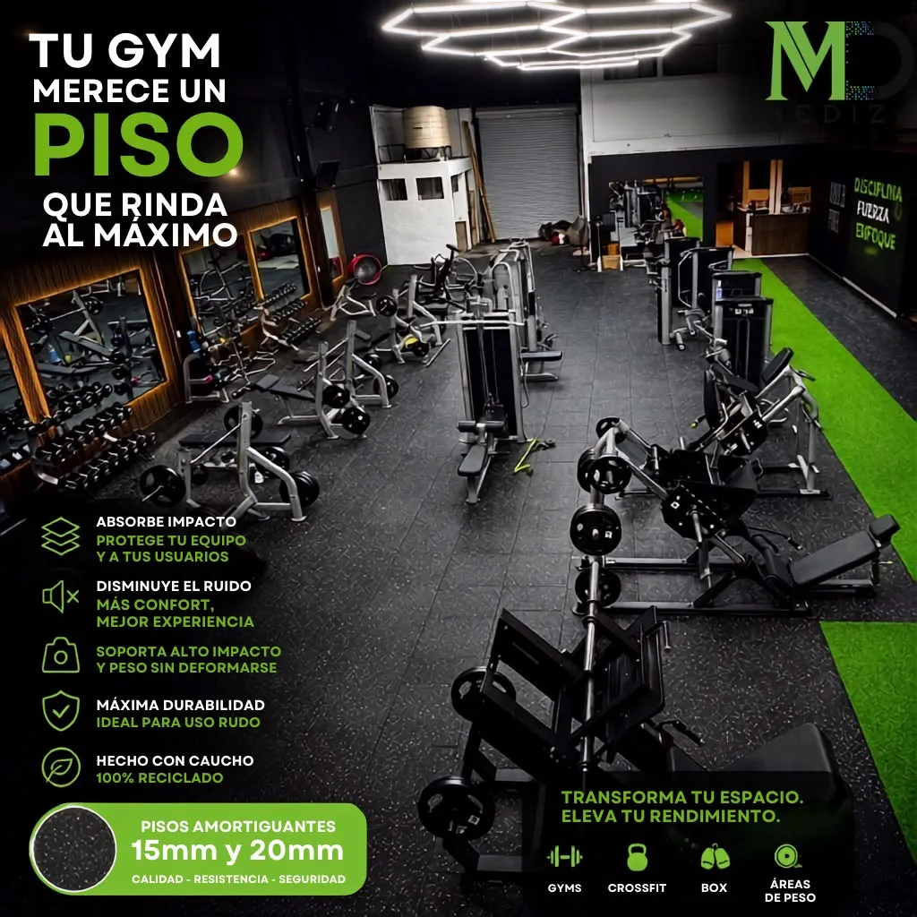 Mediza gym one-pager: your gym deserves a floor that performs (in Spanish)